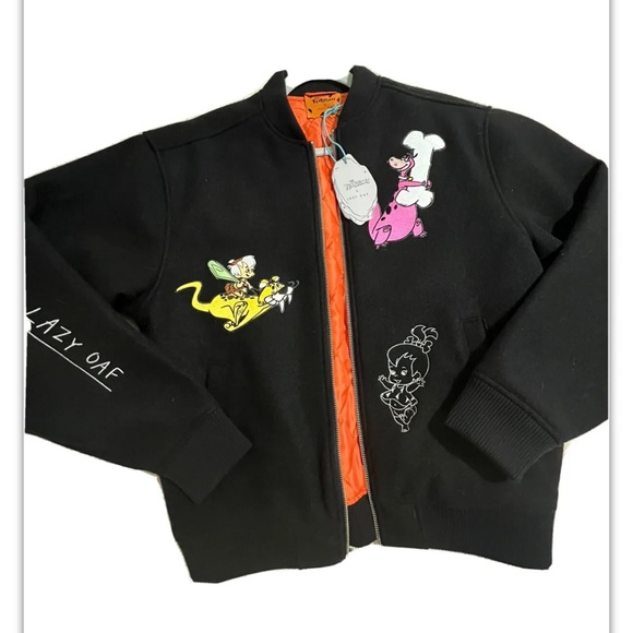 NEW Lazy Oaf Hanna Barbera The Flinstones bomber - Picture 6 of 6